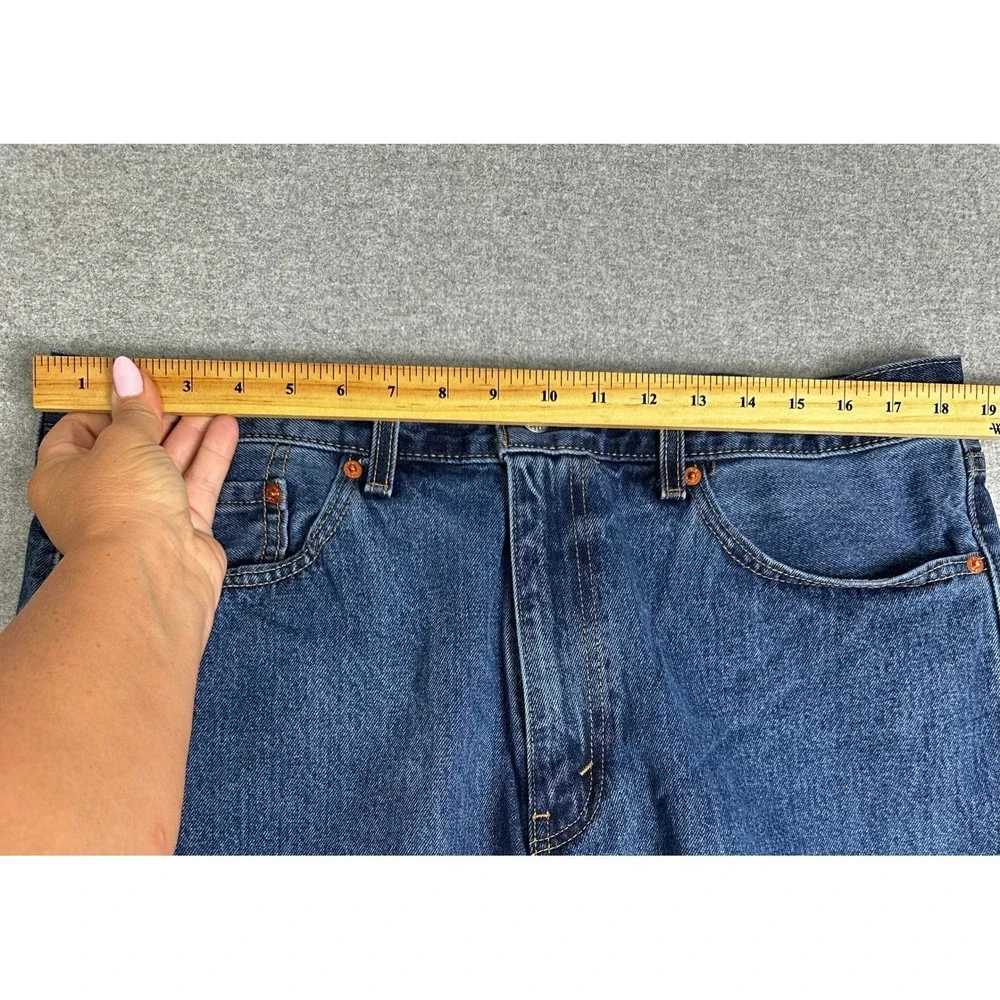 Levis 505 Regular Fit Jeans Mens 38x32 (36x31) Blue Straight Leg Denim Darkwash